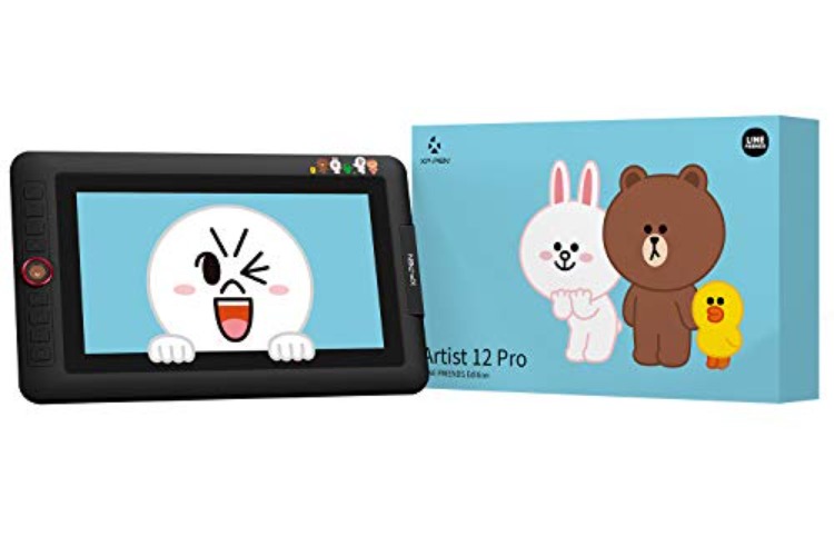 XPPen Drawing Monitor Artist12 Pro Pen Display Line Friends Edition Drawing Tablet for Digital Drawing Beginner and Animation(Tilt Support 8192 Levels Pressure Sensitivity) - 11.6 Inch - Gift Edition