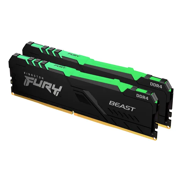 Kingston FURY Beast RGB 32GB (2x16GB) 3200MHz DDR4 CL16 Desktop Memory Kit of 2 KF432C16BBAK2/32 - RGB 32GB (2x16GB) 3200MHz Ram Only