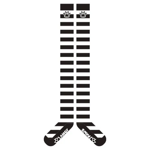 Black vs White Slim Thigh High Sockies