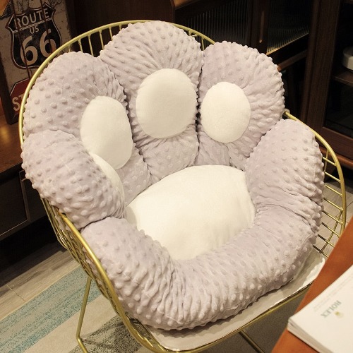 Bear & Cat Paw Shaped Pillow Cushion (8 COLORS, 2 SIZES) - 28" / 70 cm / Grey & White
