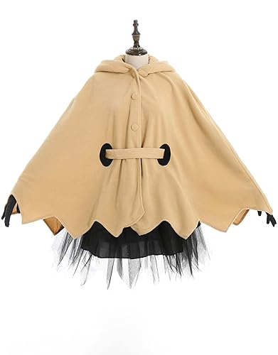 miccostumes Women's Costume Anime Ghost Cosplay Yellow Hooded Cloak with Skirt And Belt And Gloves - Large