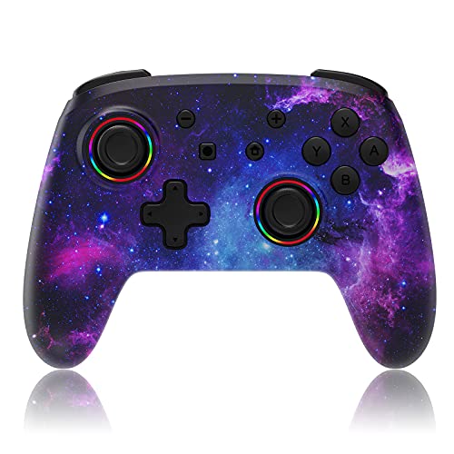 NexiGo Wireless Controller (No Deadzone) for Switch/Switch Lite/OLED, Bluetooth Controllers for Nintendo Switch with Vibration, Motion, Turbo and LED Light (Cosmic Nebula) - Cosmic Nebula - Regular