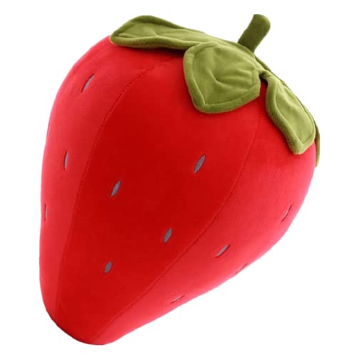 AUCOOMA Cute Fruit Stuffed Strawberry Plush Pillow, Soft Plush Toy for Kids, Girls, 10" - Red