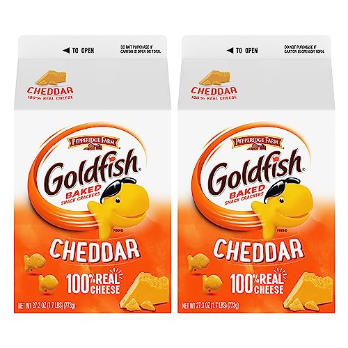 Goldfish Cheddar Crackers, 27.3 oz carton, 2 CT box - 1.71 Pound (Pack of 2)