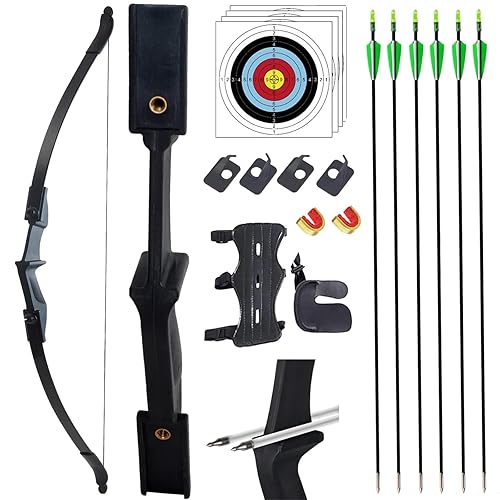 SOPOGER Archery Bow and Arrow Adult - Takedown Recurve Bows Archery Set for Adults Youth Beginner 20lbs 30lbs 40lbs Left and Right Handed Outdoor Target Practice Hunting - 20 LBS