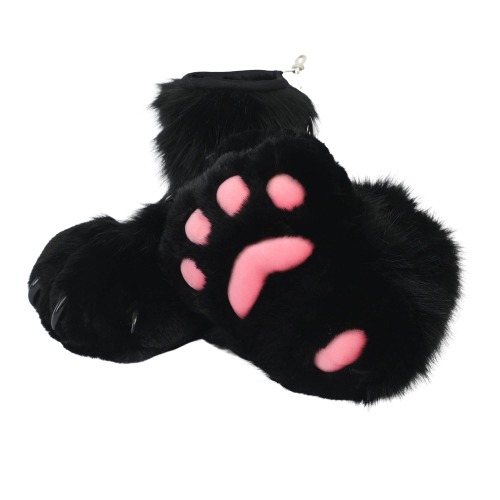 BNLIDES Cosplay Animal Cat Wolf Dog Fox Fursuit Feet Paw Claw Shoes Furry Boots Costume Accessories for Adult - Black