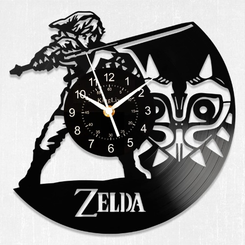 dobooo Adventure Legend Game Theme Vinyl Wall Clock Gifts for Holiday, Art Unique Character Pattern Wall Clock for Men Teen Kids Black 111 111