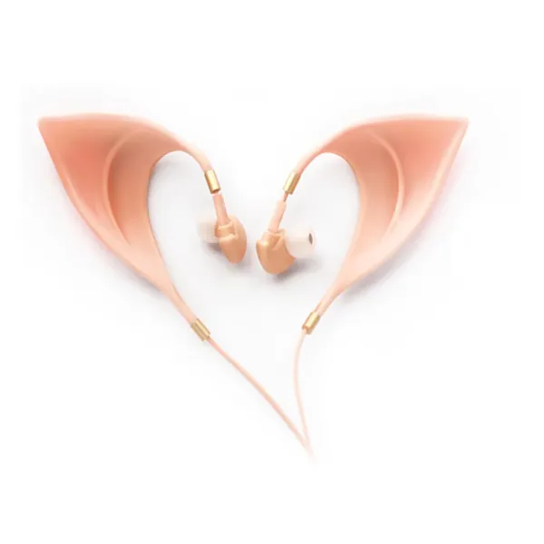 Urbun Elf Earbuds Headphones - Elegant Elves Ear Design Ultra-Soft Corded Earphone Perfect Sound Quality Fairy's Adorable Cosplay Headset Spirit Costume accessories - 
