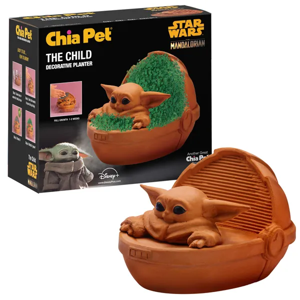Star Wars: The Mandalorian The Child Baby Yoda Chia Pet Decorative Planter | Star Wars Chia Pets for Kids & Adults | Chia Pet Star Wars Baby Yoda Planter - 