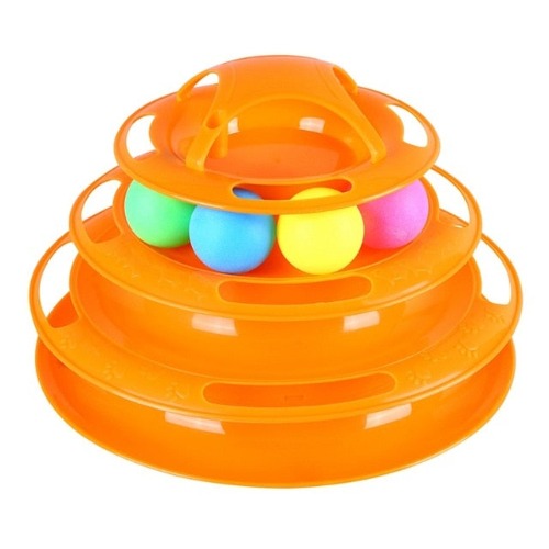 Foldable Multi layers Turntable interactive Cat Toy - Orange
