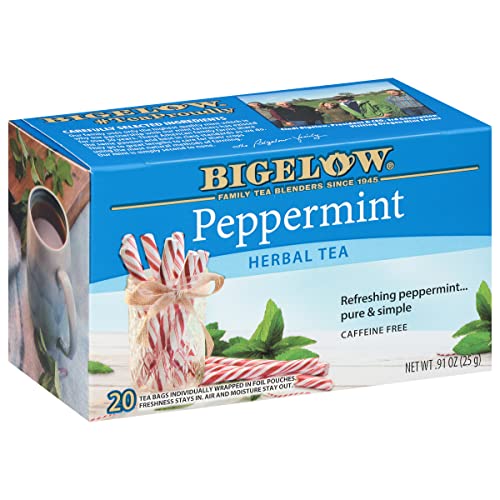 Bigelow Tea Peppermint Herbal, Caffeine Free, 20 Count, Pack of 6 - Peppermint - 20 Count (Pack of 6)