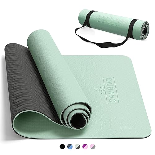 CAMBIVO Yoga Mat - Mint Green + Gray