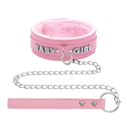 Pink Baby Girl Collar with Leash