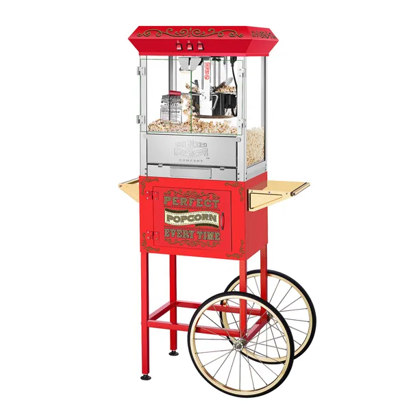 Great Northern Popcorn 5995 10 oz. Perfect Popper Popcorn Machine with Cart - Red - Popcorn Machine