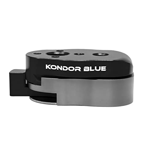 KONDOR BLUE Mini Quick Release Plate for Camera Tripod, Gimbal, Video Monitor, Magic Arm, Flash Bracket, Stabilizer | Camera Quick Release Anti-Twist Arri 3/8" Mount and 1/4" Threads