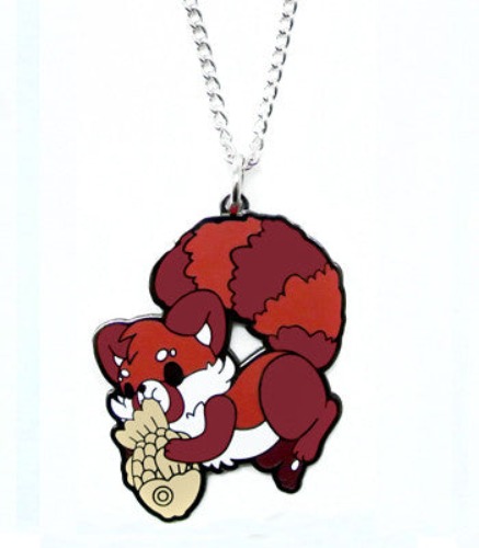 Adzuki Red Panda Metal Necklace - Metal Adzuki Red Panda Necklace