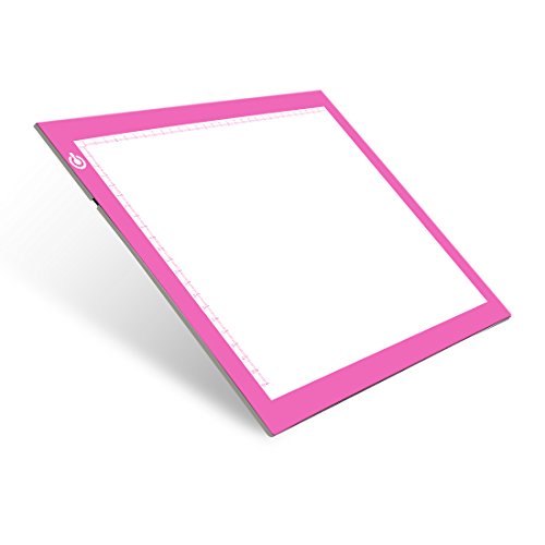 Light Pad Drawing A4 Tracing Light Table NXENTC LED Copy Board Ultra-Thin Display Pad Brightness Adjustable Stencil Artist Art Tracing Tatto Table Pink - pink