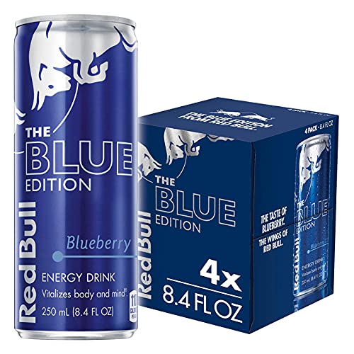 Red Bull Blueberry Blue Edition Energy Drink, 8.4 Fl Oz Cans, 4 Pack - Blueberry - 8.4 Fl Oz (Pack of 4)