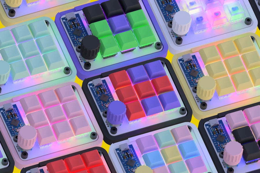 9 Key w/ Dial Hotswap Mech Macropad -- (QMK/Vial) Easily Programmable Keys Through GUI) -- ZMK 9KEN1