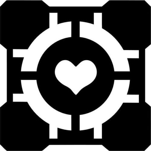 Portal companion cube sticker