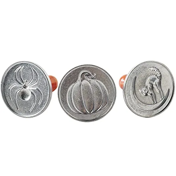 Nordic Ware 1260 Spooky Cast Cookie Stamps, 3-inch rounds, Silver - Spooky