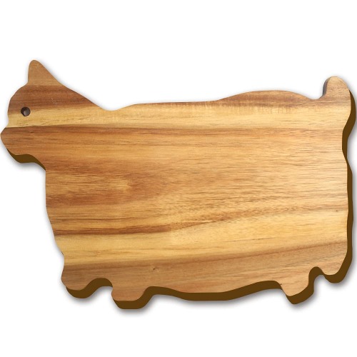 TWIN HOUSE Funny Cat Acacia Wood Cutting Board, Funny Farmhouse Gift, Large Multipurpose Sustainable Acacia Wood Cutting Board for Meat and Vegetable, Cheese - 