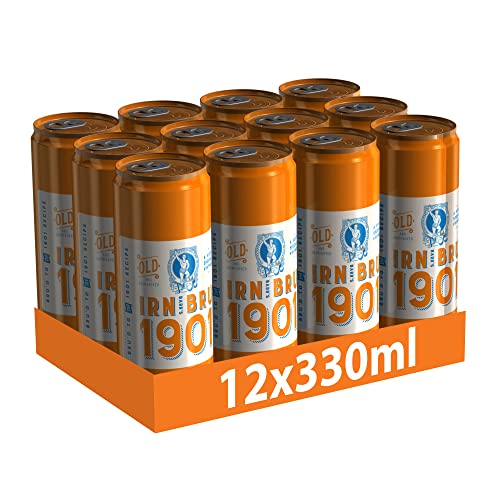 IRN-BRU 1901, A Very Special Vintage Recipe, No Caffeine, Full Sugar, Taste The First Ever IRN-BRU Recipe - 12 x 330ml Cans - Original 1901 - Full Sugar - 330ml | 12 Cans