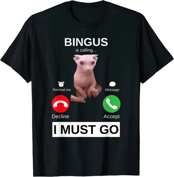 keoStore Bingus is Calling, Funny Hairless Sphynx Cat Meme ds137 T-Shirt - Large