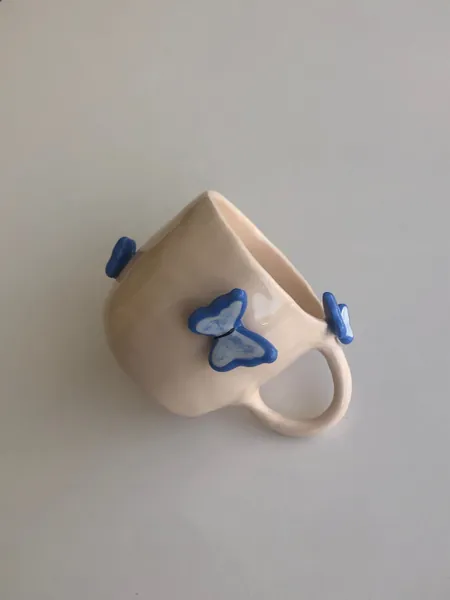 butterfly handmade ceramic mug 3D | 250 ml | handmade coquette coffee mugs, unique valentines gift, cute special aesthetic mug