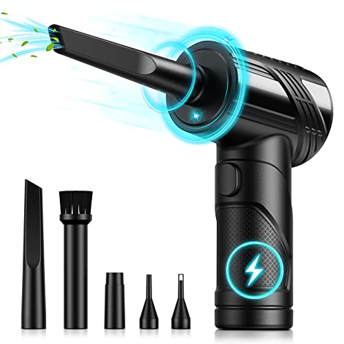 Compressed Air Duster, 130000RPM Electric Air Duster Replaces Compressed Air Cans, 3 Speed, Cordless Air Blower for Cleaning Camera Computer Household Pet Hair - K2-Upgraded
