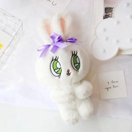 Fluffy Bunny Plush - White