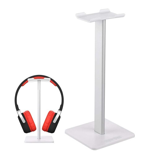New Bee Headphone Stand Headset Stand Headphone Holder Universal Aluminum Gaming Headset Holder Earphone Display Earbuds Mount For All Headphones (White)