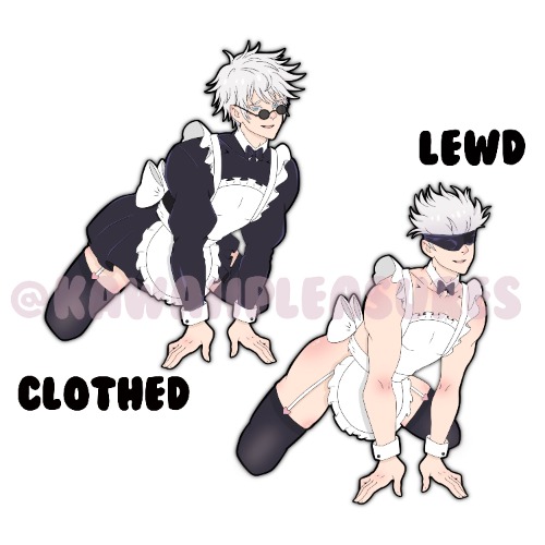 Gojo Satoru Maid Sticker - Both