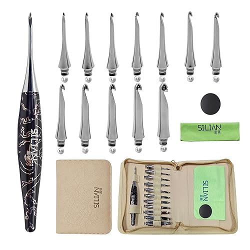 Interchangeable Crochet Hooks Crochet Hook Set 12 Different Sizes of Metal Ergonomic Crochet Hook from 3mm-10mm Ergonomic Crochet Hooks Knitting Tools1