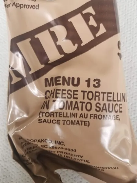 LoJo Surplus 2022 Genuine Military MRE Meals Ready to Eat with Inspection Date 2022 or Newer (Cheese Tortellini in Tomato Sauce) - 