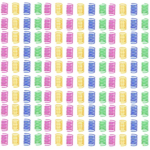 140 pcs Cat Spring Toy Colorful Spiral Springs Creative and Interactive Durable Heavy Plastic Toys for Indoor Cats Swatting Biting Hunting Kitten Toys - Multi-colored140pcs
