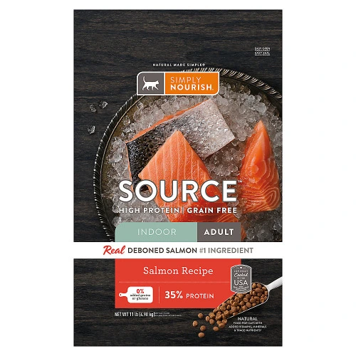 Simply Nourish® Source Indoor Cat Dry Food - Salmon, Natural, High-Protein, Grain Free