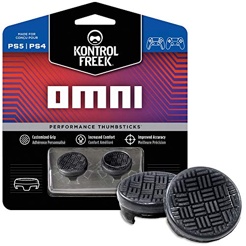 KontrolFreek Omni for Playstation 4 (PS4) and Playstation 5 (PS5) | 2 Performance Thumbsticks | 2 Low-Rise Concave | Black - Black