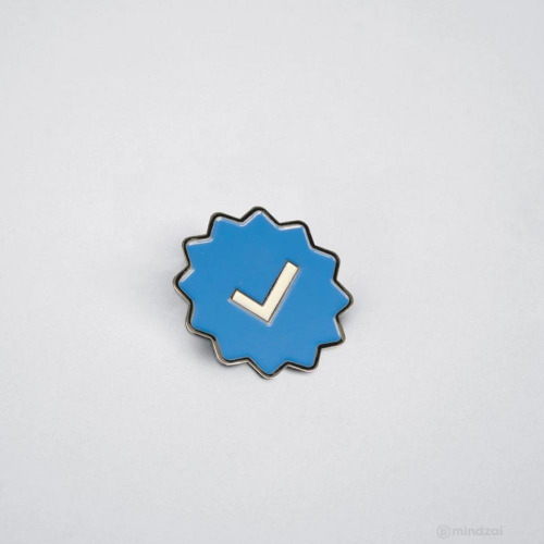 'Blue Checkmark' Enamel Pin