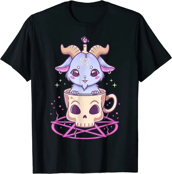 Kawaii Pastel Goth Cute Creepy Pentacle Baphomet Goat T-Shirt
