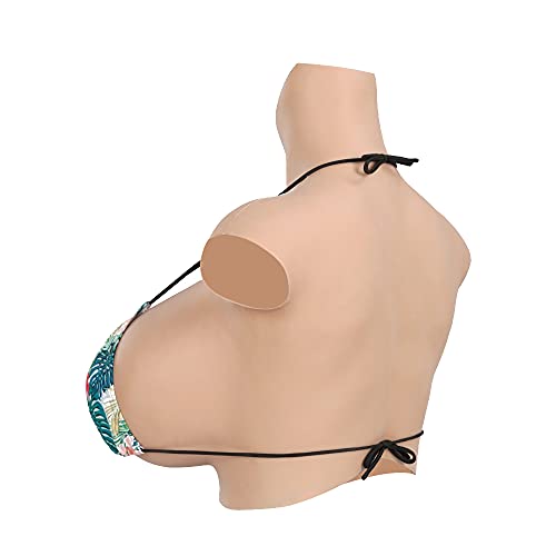 Silicone Breastplate Huge S CUP Z CUP Breast Forms for Crossdressers Drag Queen Mastectomy Transgender - S CUP Silk Cotton Filler - Beige