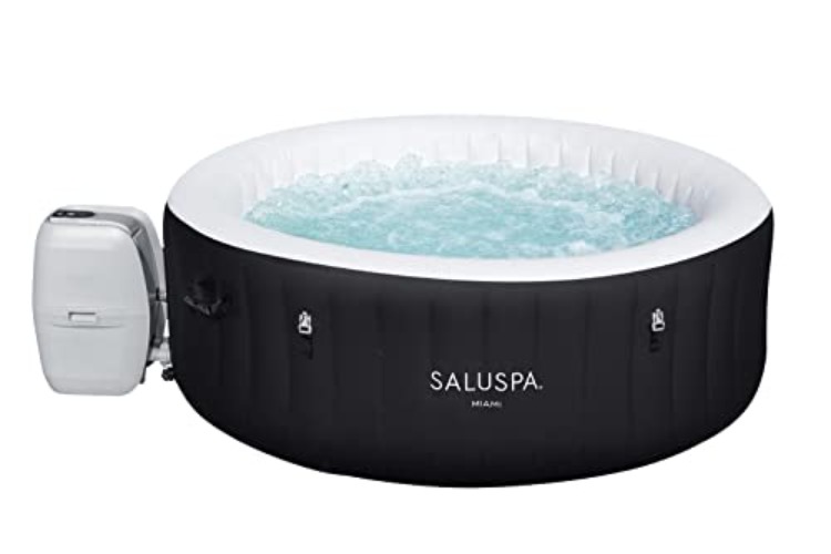 Bestway Lay-Z-Spa Miami Portable 4 Person Spa, Black - 65cm High x 1.80m diameter (outside)
