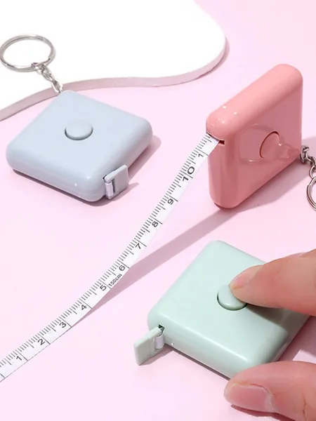 1pc Square Design Automatic Retractable Tape Measure, Cute Mini Soft Tape Measure For Household Use, Suitable For Measuring Clothes And Body, Random Color