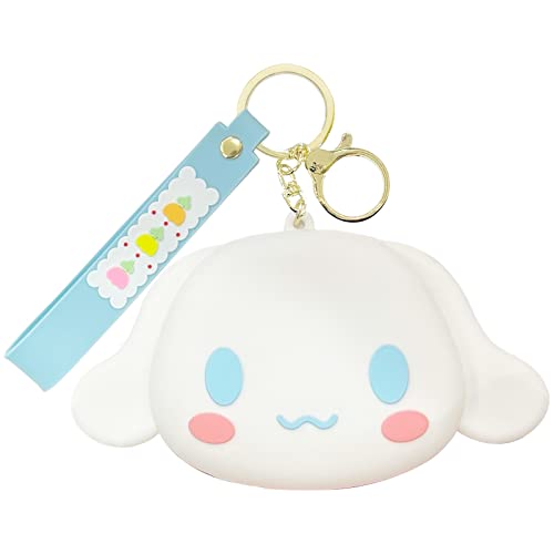Cinnamoroll Coin Bag Mini Pouch KeyChain Cartoon Animal Silicone Coin Purse with Zipper Cute My Melody Accessories for Women Girls, Blue - Blue