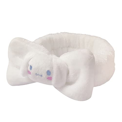 NGCJZF Kawaii Makeup Headband Spa Hairband Coral Fleece for Face Washing Make Up Pajama Party for Women Girls - white