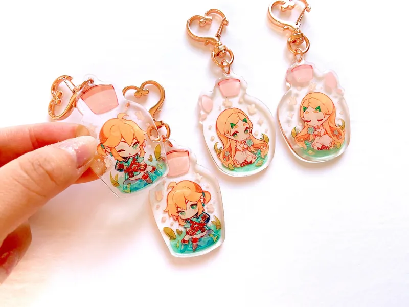 BOTW Zelda & Link Bottle Charms [Kamochiruu]