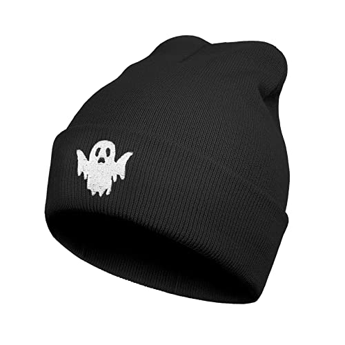 Ozrhuve Cute Beanie Hat Winter Hat - Beanie for Women - Cuffed Winter Hat Skull Watch Cap Fisherman Beanies - One Size - Black-00-embroidery