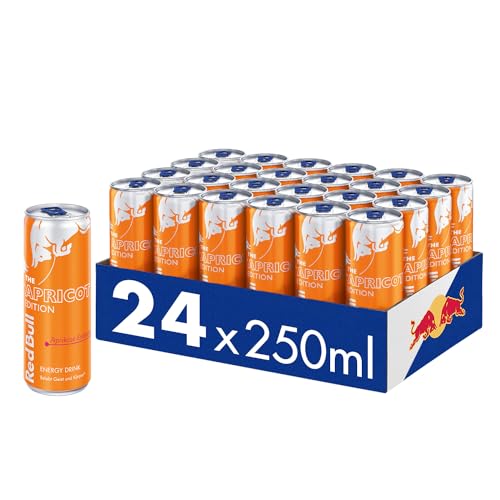 Red Bull Energy Drink Apricot Edition - 24er Palette Dosen - Getränke mit Aprikose-Erdbeere-Geschmack, EINWEG (24 x 250 ml)
