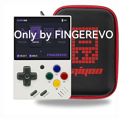 Miyoo Mini V4 OnionOS Handheld Game Console 2.8-inch 750*560 IPS Screen Miyoo-Mini v4 Onion-System with Portable Case White - White-OnionOS