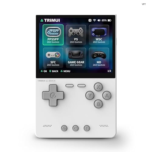 TRIMUI Brick Handheld Game Console, Mini Game Player Compatible with 3.2 inch IPS High-Definition Screen, Portable Video Game Console (White 64G) - White 64g